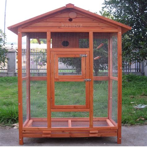 Mcombo 70 Inch Outdoor Aviary Bird Cage Wooden Vertical Play House Pet