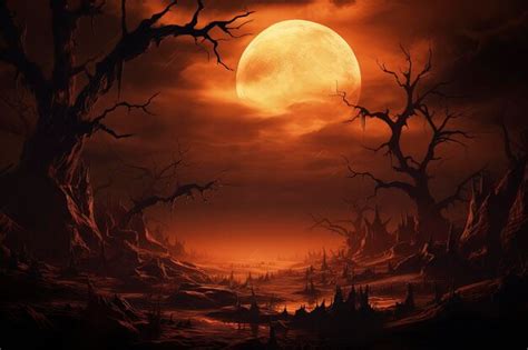 Premium AI Image | Full moon on halloween night