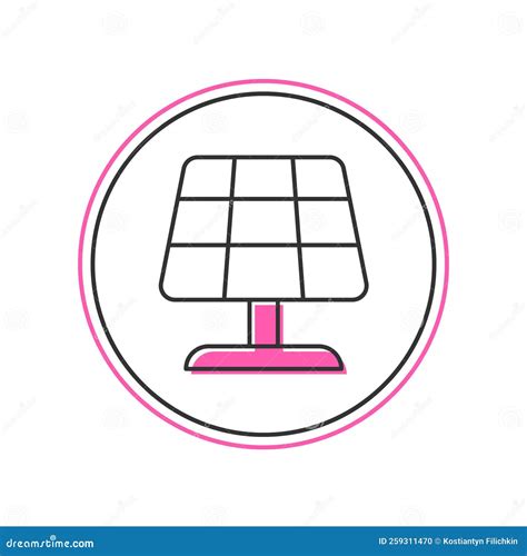 Gevuld Pictogram Van Het Paneel Van Zonne Energie Op Witte Achtergrond