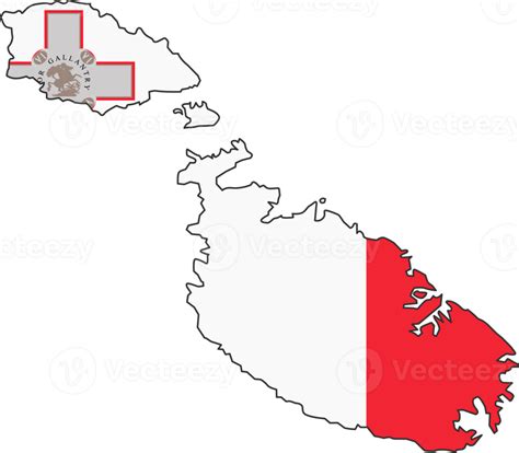 Malta Map City Color Of Country Flag Png