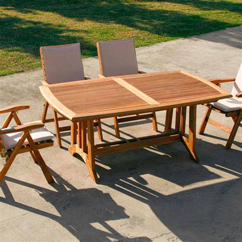 Mesa Extensible De Exterior Fabricada En Madera De Teca Amalfi