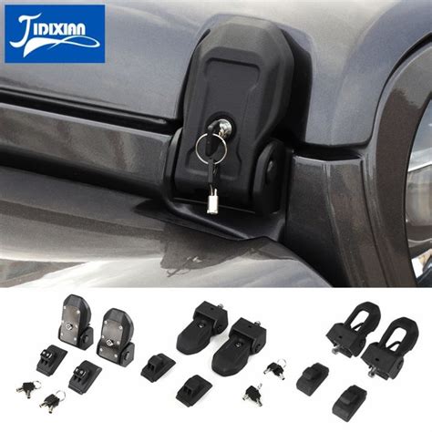 Jidixian Car Engine Locks Hood Latch Catch With Key Lock Accessories For Jeep Wrangler Jl