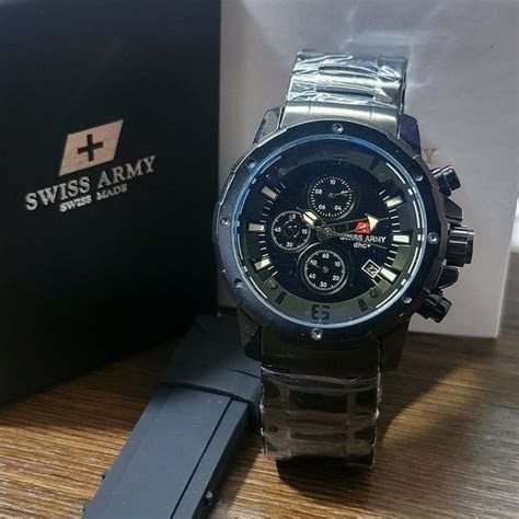 Jual Jam Tangan Pria Swiss Army Stainlees Steel Sports Chronograph