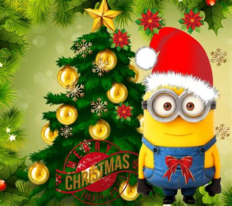 Cute Minion Christmas Illustration