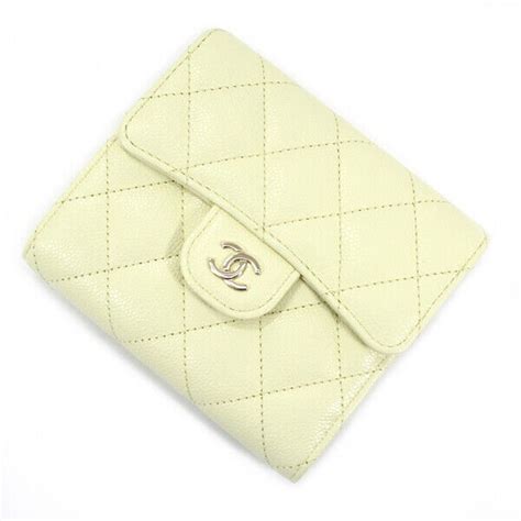 Chanel Tri Fold Wallet Matelasse Leather Caviar Skin Gem