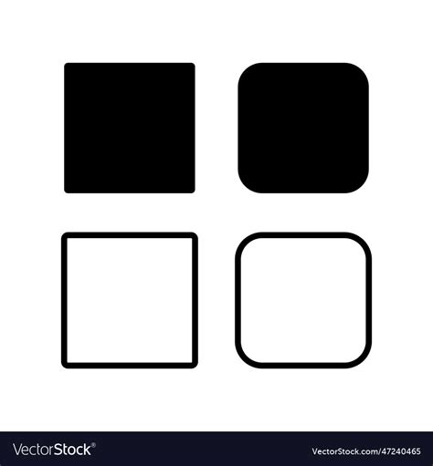 Square or rectangle shape icon isolated Royalty Free Vector