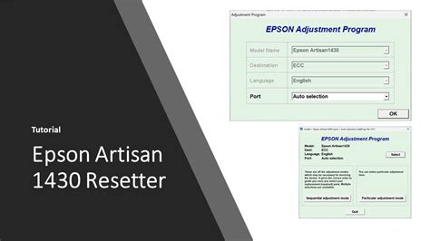 How To Reset Epson Artisan 1430 With Resetter Adjustment Program YouTube