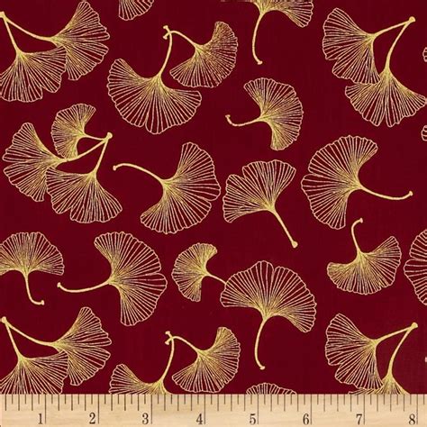 Kabuki Metallic Ginkgo Leaves Red Ginkgo Art Ginkgo Design Gingko