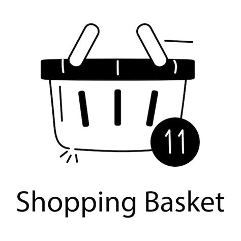 Premium Vector Items Count In Shopping Basket Linear Style Icon