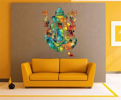 Ganesha Wall Decals Hindu God Ganesha Decals Watercolor Etsy Elephant