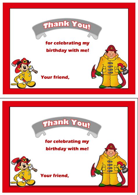 Fireman Thank You Card Ideas For Firefighters