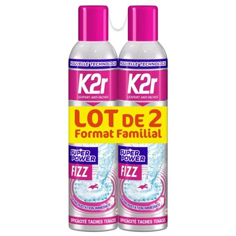 Détachant avant lavage Super power Fizz 2x300mL K2R 34242 Ravate