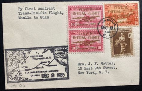 1935 Manila Philippines Island First Flight Airmail Cover To Guam EBay