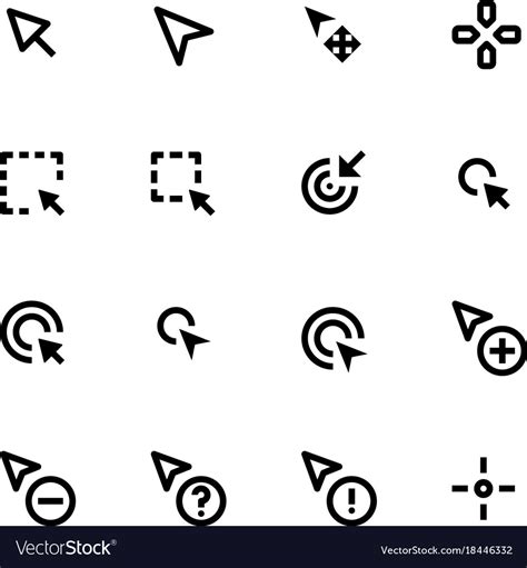 Selection Cursor Icons Royalty Free Vector Image