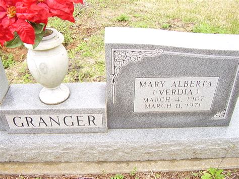 Mary Alberta Verdia Pinder Granger 1907 1971 Find A Grave Memorial