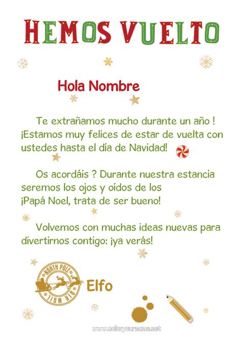 N De Colorear Elfos De Navidad Cartas De Elfos Bromistas