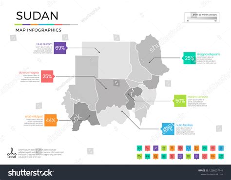 Sudan Map Infographics Editable Separated Layers Stock Vector (Royalty ...