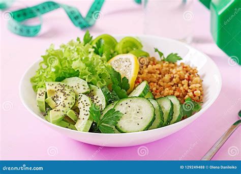 Vegetarische Lunch Het Gezonde Eten Juiste Voeding Stock Foto Image