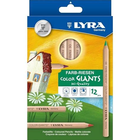 Lyra Color Giants Nature Etui 12 Crayons De Couleur U566 Cdiscount