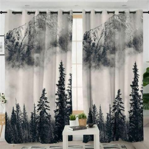 Order Foggy Mountain Forest Background Window Curtain From Brightroomy Now