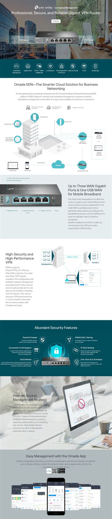 Tp Link Tl Er Omada Gigabit Vpn Router Umart Au