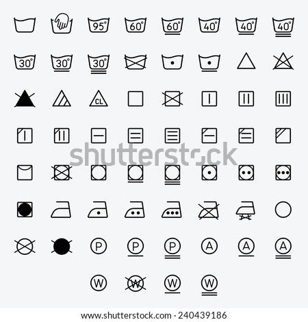 Icon Set Laundry Symbols Vector Illustration Image Vectorielle