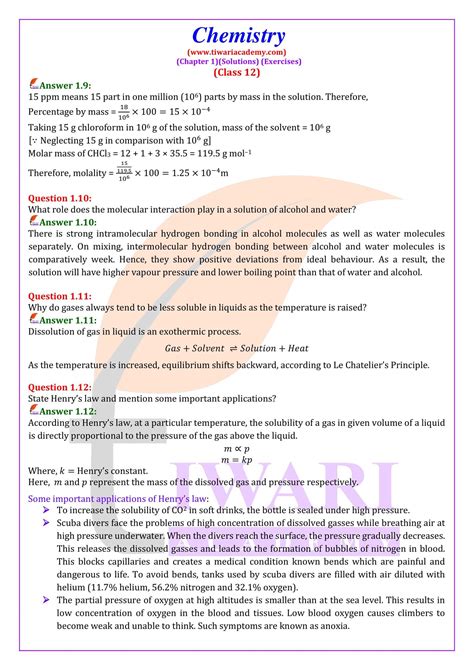 Ncert Solutions For Class 12 Chemistry Chapter 1 Solutions