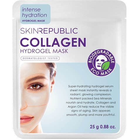 Masque Hydrogel En Tissu Au Collag Ne Pour Le Visage Skin Republic G