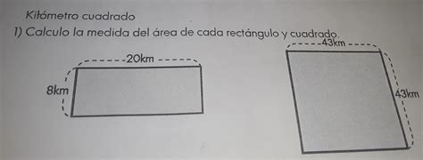 Kil Metro Cuadrado Calculo La Medida Del Rea De Cada Rect Ngulo Y