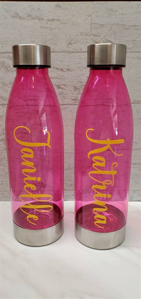 Clear Personalized Water Bottle Custom Made Water Bottle Etsy