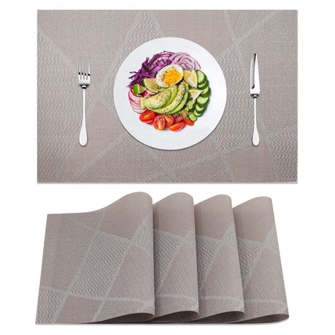 Furrygo Placemats Set Of 4 Woven Vinyl Placemats Heat Resistant Non