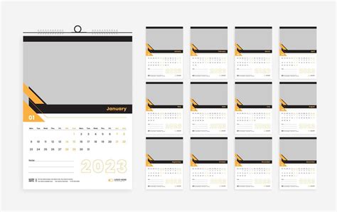 2023 calendar design template 11428208 Vector Art at Vecteezy