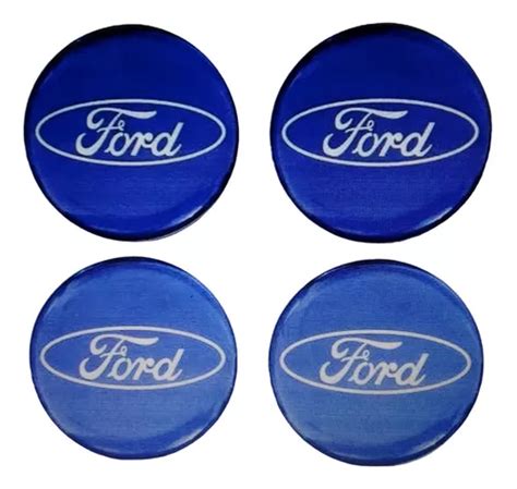 Emblema Adesivo Resinado 50mm 04 Peças Ford Calota Roda Parcelamento