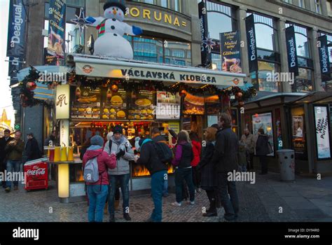 Vaclavska Klobasa Sausage Stand Vaclavske Namesti Wenceslas Square