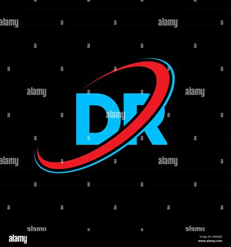 Dr D R Letter Logo Design Initial Letter Dr Linked Circle Uppercase