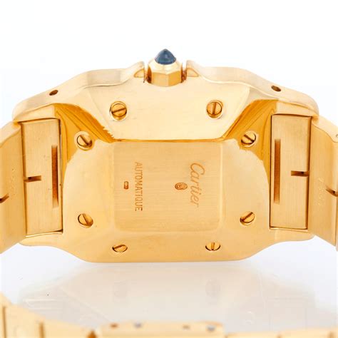 Cartier Santos Men S K Yellow Gold Watch W C At Stdibs