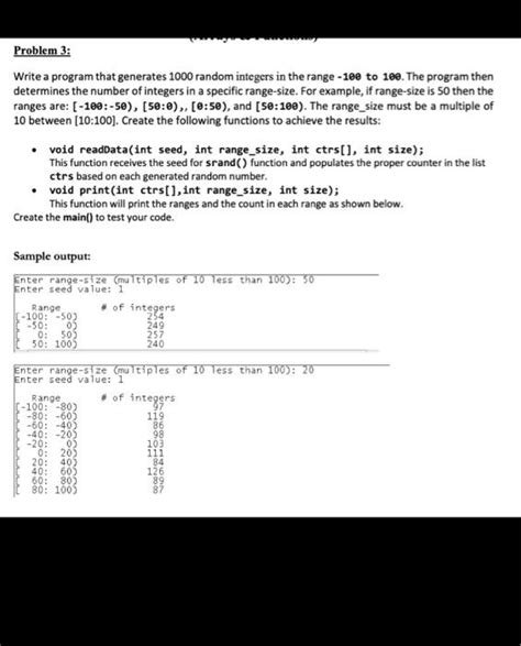 Solved Write A Program That Generates 1000 Random Integers