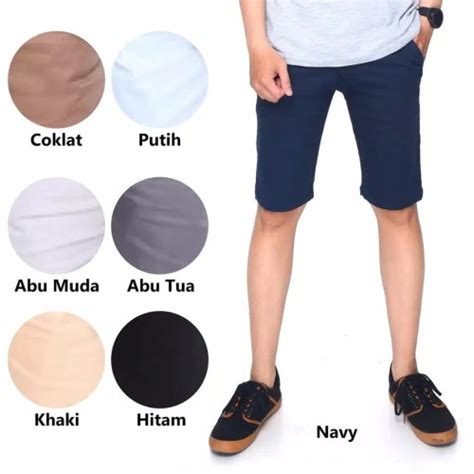 Jual Celana Pendek Chino Pria Slim Fit Warna Putih Produk Kualitas