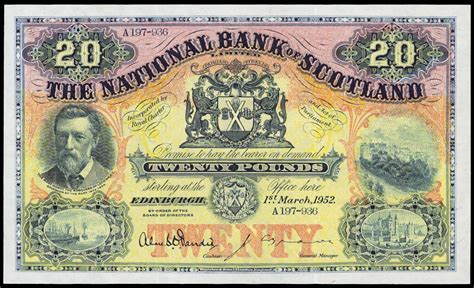 National Bank of Scotland 20 Pound Note 1952|World Banknotes & Coins ...