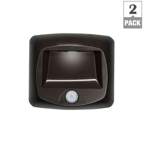 Mr Beams Outdoor Wireless Motion Sensing LED Step/Stair Light, Brown (2-Pack)-MB522 - The Home Depot