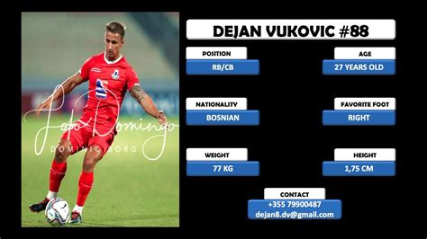 2020 2021 Dejan Vukovic RB CB Highlight YouTube