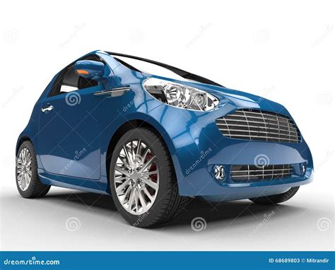 Dark Blue Compact Car Front Closeup View Stock Image Image Of