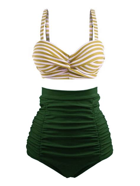 1940s Striped Colorblock Vintage Bikini Set Artofit