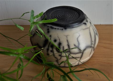 Naked Raku Ceramics Black White Raku Vase Small Ceramic Etsy