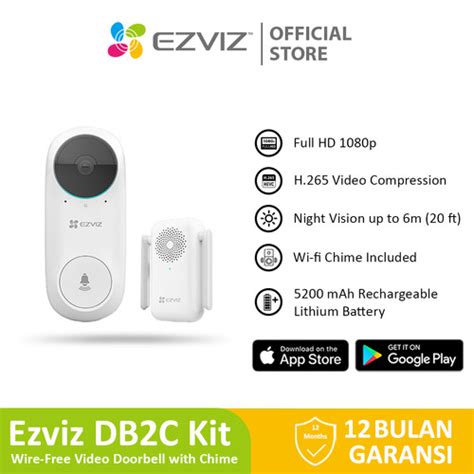 Promo Ezviz Db C Kit Smart Home Wireless Video Doorbell With Chime