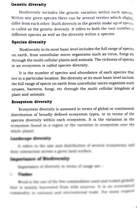 SOLUTION: Types and importants of bio diversity - Studypool