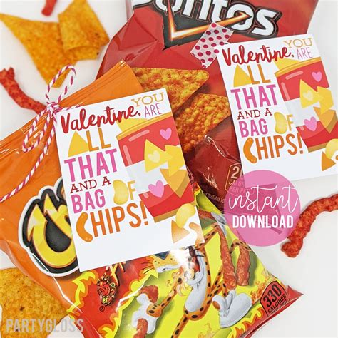 Chips Valentine S Day Printable Bag Of Chips Valentine Etsy