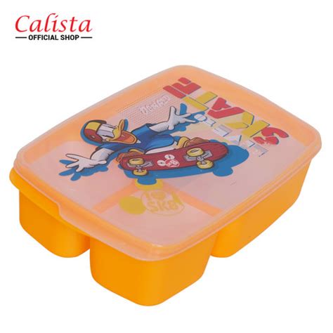 Promo Calista Lunch Box Gunma Kotak Makan Sekat Gambar Merah Muda