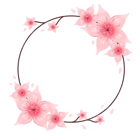 Sakura Flower Frame Or Cherry Blossom Circle, Sakura, Cherry Blossom ...