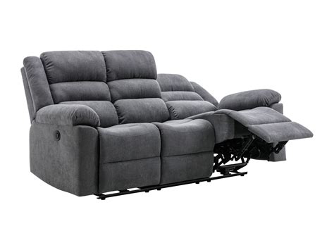 Canap Places Relax Lectrique En Tissu Gris Burolo